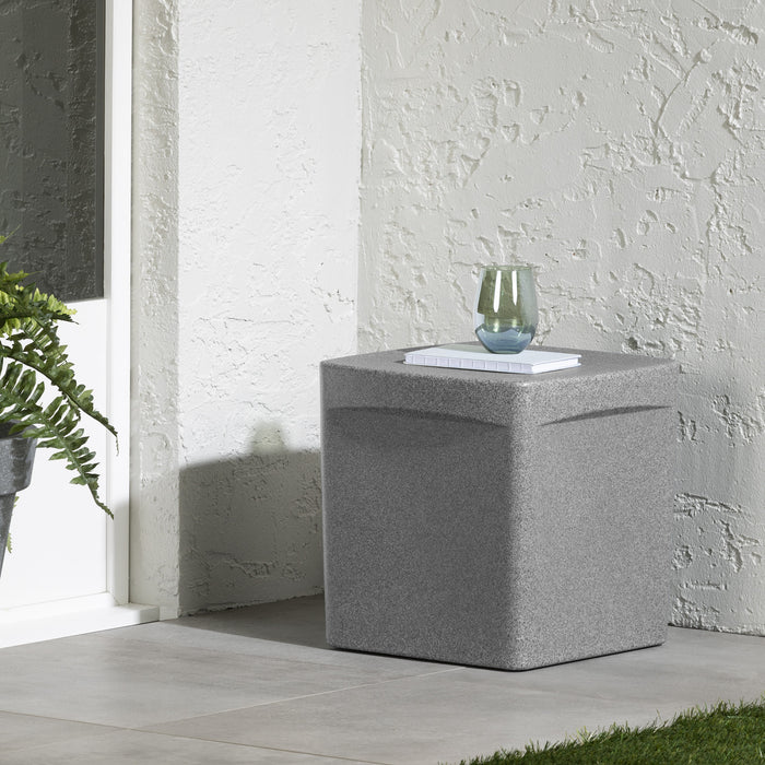 Table de bout carrée Dalya pour l’extérieur - gris chiné