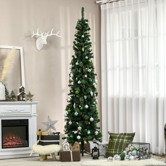 Homcom Sapin De Noel Artificiel En Forme De Crayon De 7.5ft