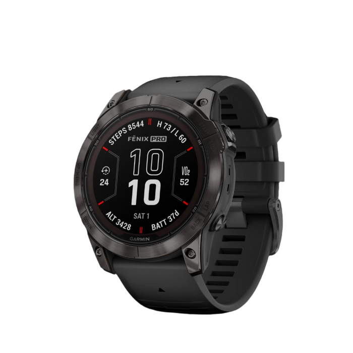 Garmin Fenix® 7x Pro Gps Smartwatch - Surveillance De La Sante Avec Chargement Solaire, 51 Mm - Gris Carbone