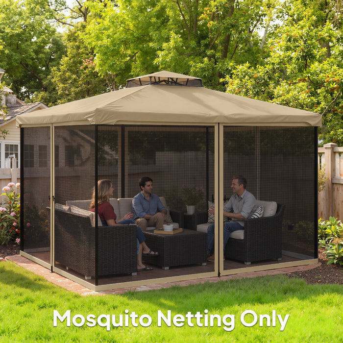 Outsunny Moustiquaire de Remplacement pour Gazebo 10' x 12', Kaki