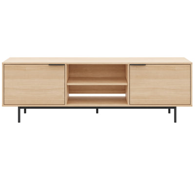 Nordika Hamilton 70" TV Stand with 2 Storage Cabinets - Natural Blonde Oak | Meuble pour téléviseur Hamilton de Nordika de 70 po avec 2 armoires de rangement - chêne blond naturel