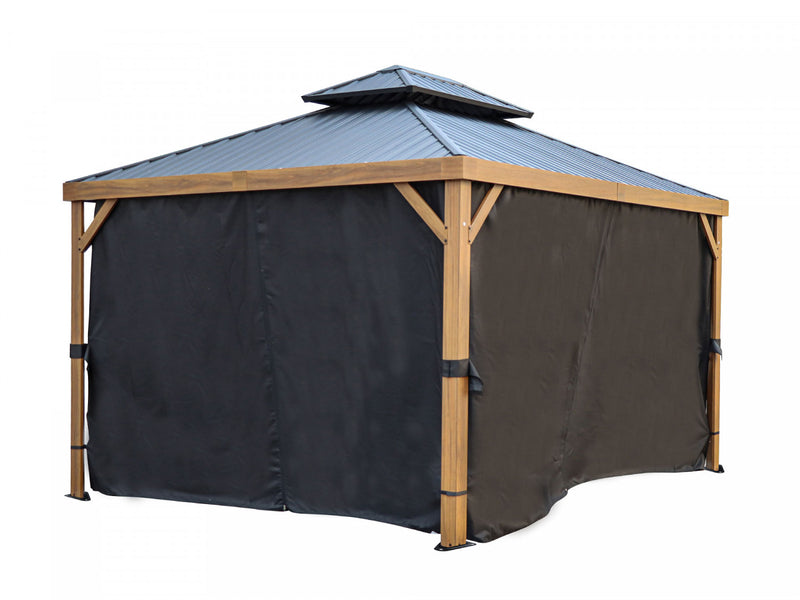 Gazebo Penguin rideaux en polyester noir Yosemite 10 pi x 12 pi