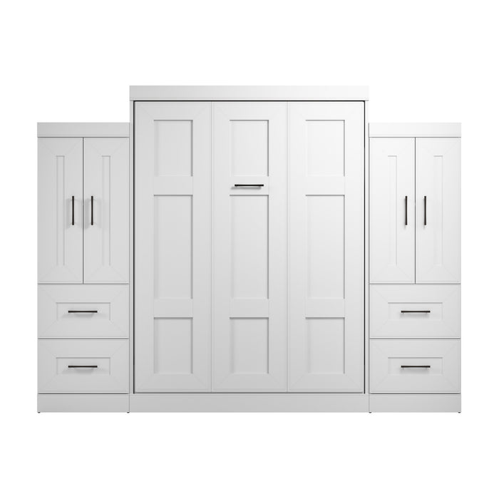 Grand lit escamotable Edge de Bestar avec garde-robes (115 po [L]) - blanc