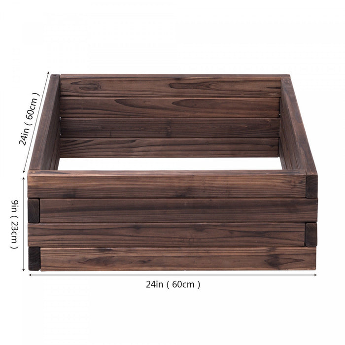 Kit De Planteur De Graines De Legumes De Fleurs De Lit De Jardin Costway Square Souleve Boite Elevee