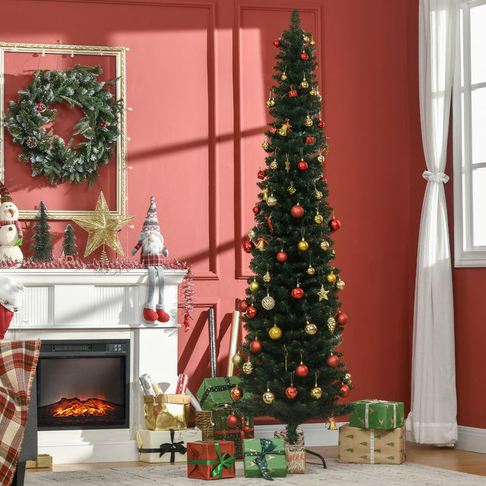 Homcom 7ft Arbre De Noel Artificiel Vacances Crayon Arbre Interieur