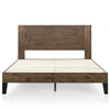 Tonja Wood Platform Bed with Headboard in Brown - King Size | Tonja lit plateforme en bois avec tête de lit brun - Très grand