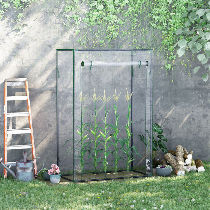 Outsunny Serre De Jardin Couverture En Pvc Avec Cadre En Acier Pour Serre 101,6 X 50,8 X 152,4 Cm Avec Porte Enroulable Exterieure Pour Arriere-cour, Balcon, Jardin, Vert