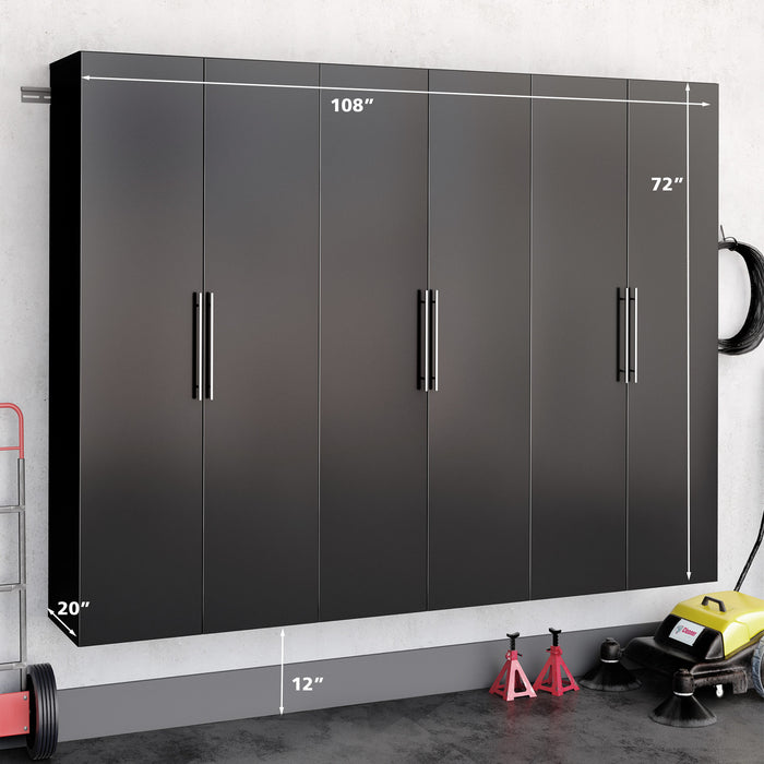 Hangups Armoire De Rangement De Garage 108 Pouces, Ensemble E De 3 Pieces – Noir