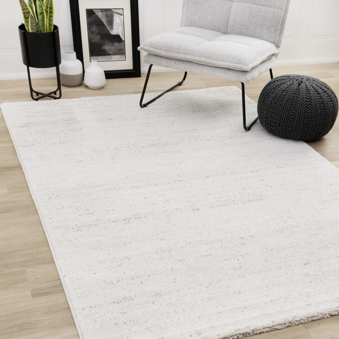 Tapis Surrey mouchete blanc gris, 6'7\" x 9'6\"