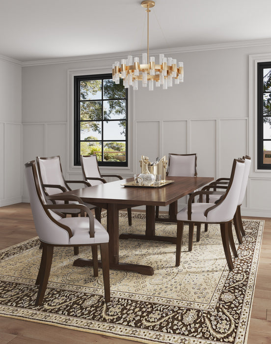 Ensemble de 8 chaises de salle a manger Grand Traditionnel en gris clair