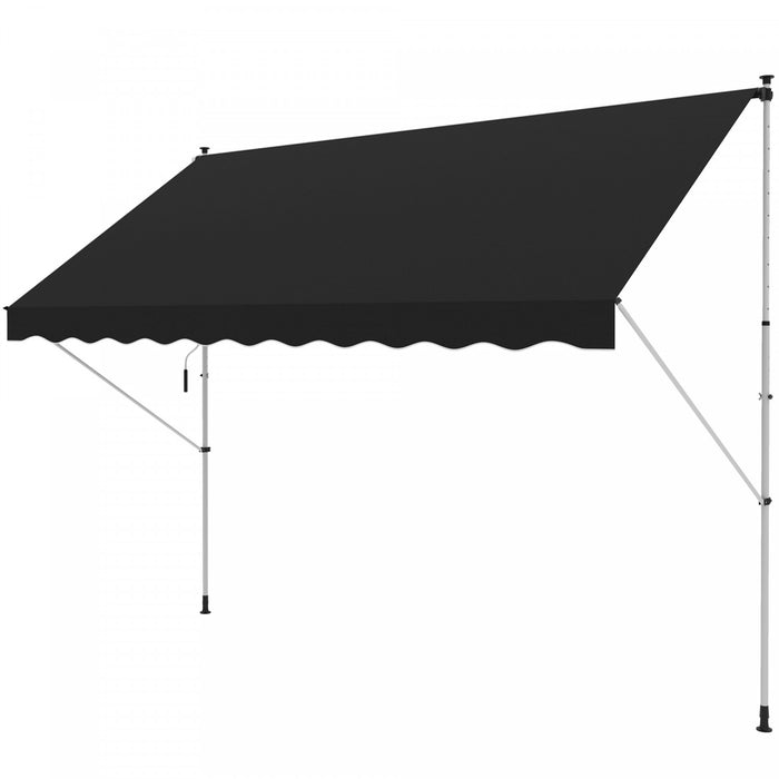 Outsunny Auvent Retractable 300x150 cm, Abri de Patio Resistant aux UV et a l'Eau, Noir