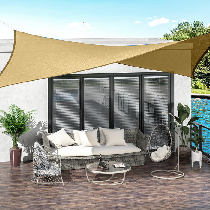 Voile D'ombrage Rectangulaire 4x6m Toile Solaire Sable