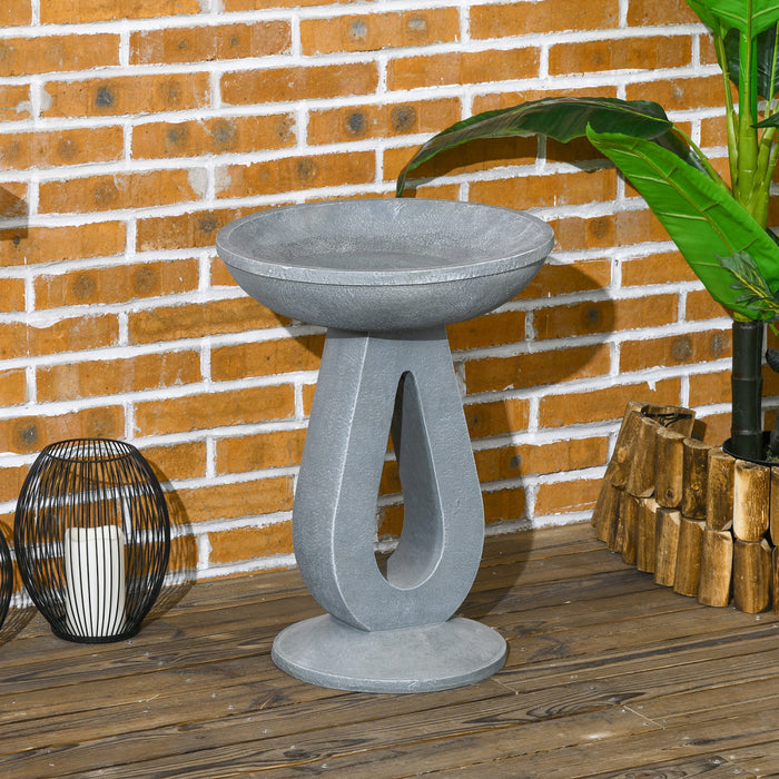 Outsunny Bain D'oiseaux En Resine, Bain D'oiseaux 20,1po De Haut
