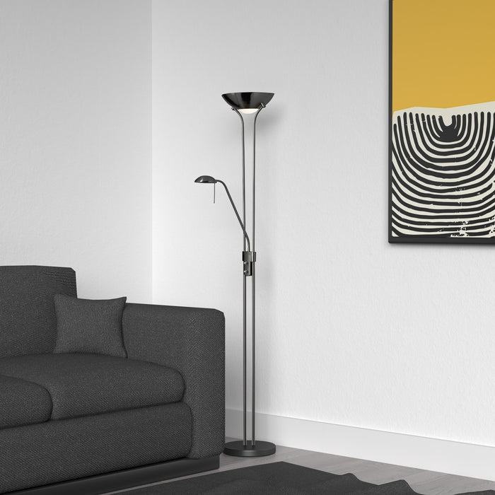 Lampe à pied Mother & Son de Dainolite avec fini noir mat
