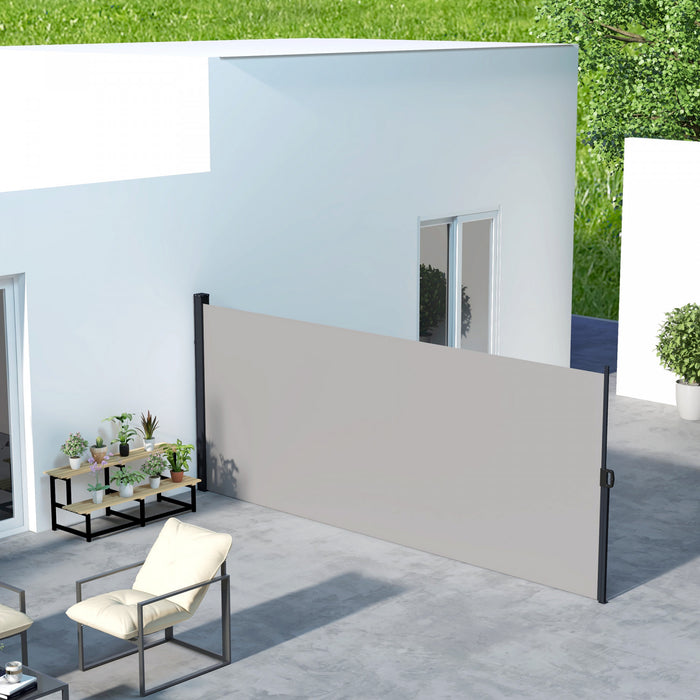 Outsunny Auvent Lateral Retractable 13'x6', Ecran De Confidentialite, Clair