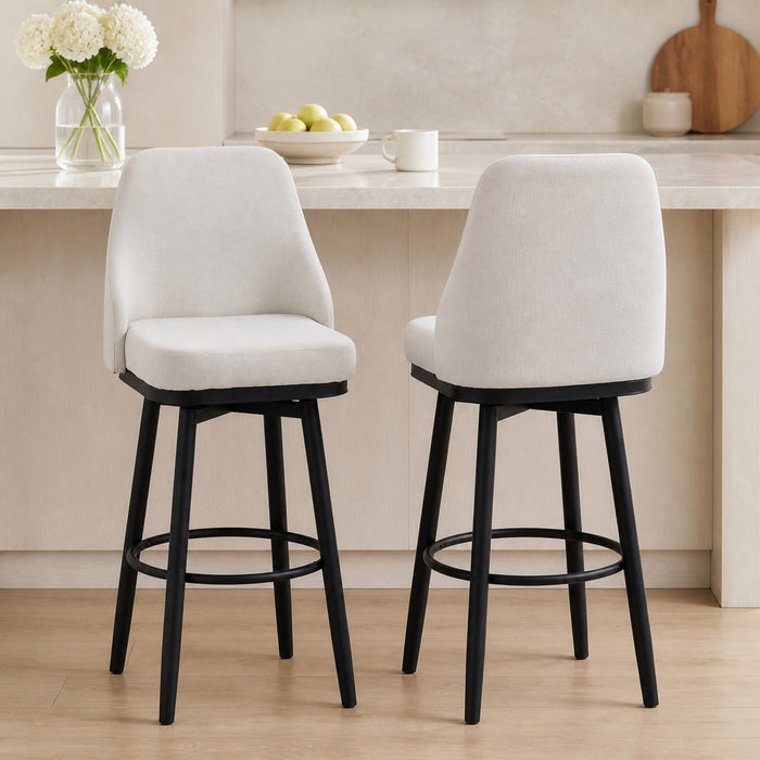 HOMCOM 2 Tabourets de Bar 360° Pivotants Pieds Metal