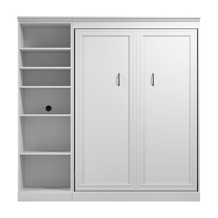 Lit double escamotable Versatile de Bestar avec organisateur de garde-robe (109 po [L]) - blanc