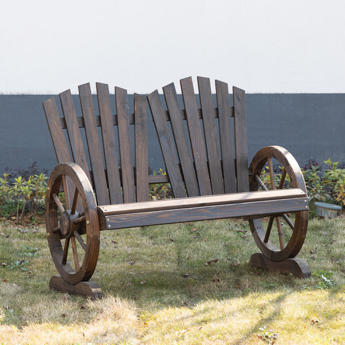 Banc De Jardin Outsunny, Finition Carbonisee