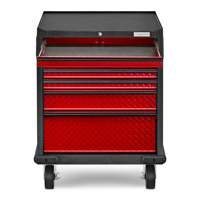 Armoire à outils modulaire de série Premier à 7 tiroirs de Gladiator - bande de roulement rouge