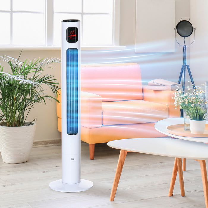 Homcom Ventilateur Tour 46\" Avec 3 Vitesses Et Minuterie 12h