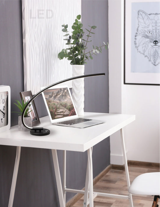 Lampe de bureau de Dainolite avec fini noir et ampoule à DEL de 18 W