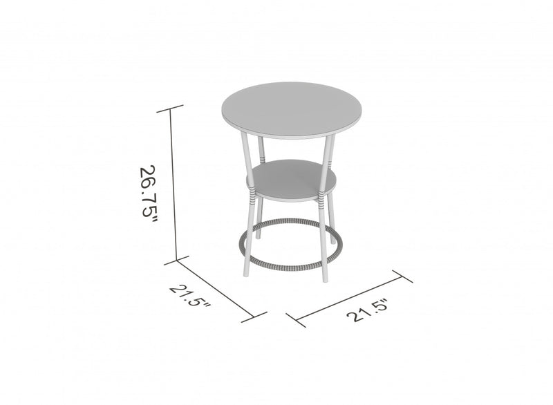 Table de bout avec 1 tablette - dessus en bois recyclé brun avec métal noir