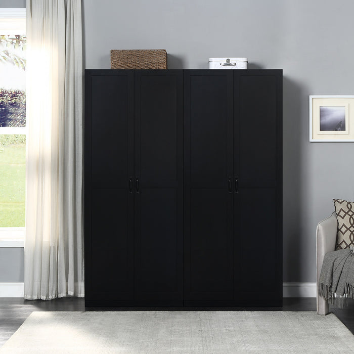 Armoire de rangement moderne Hopkins 30\" en noir (4 etageres) - Lot de 2