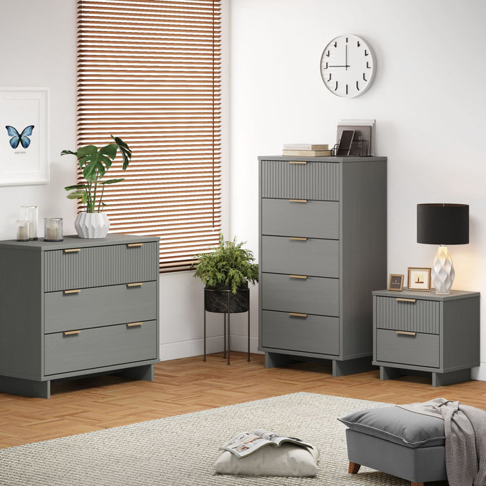 Ensemble de commode moderne Granville 3 pieces en gris clair