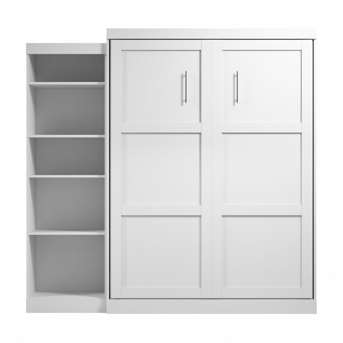 Grand lit escamotable mural Pur de Bestar de 90 po avec tablettes - blanc