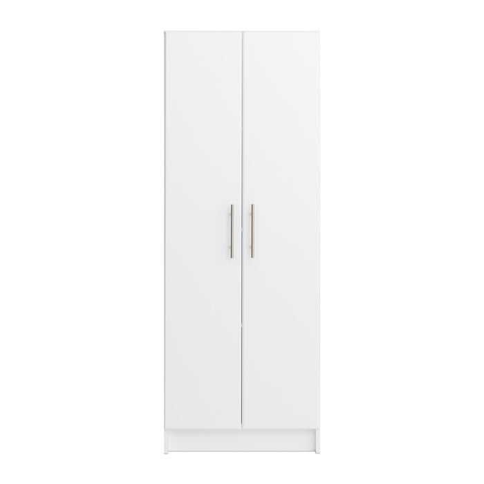 Armoire profonde de rangement Elite avec tablettes fixes et réglables - blanche