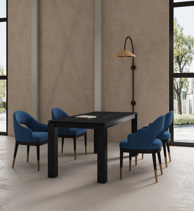 Ensemble de salle a manger moderne industriel chic Carrington et Rockaway 5 pieces, bleu minuit et noir