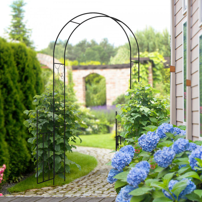 Outsunny Arche De Jardin En Metal, Double Portail, Tonnelle De Jardin, Noir