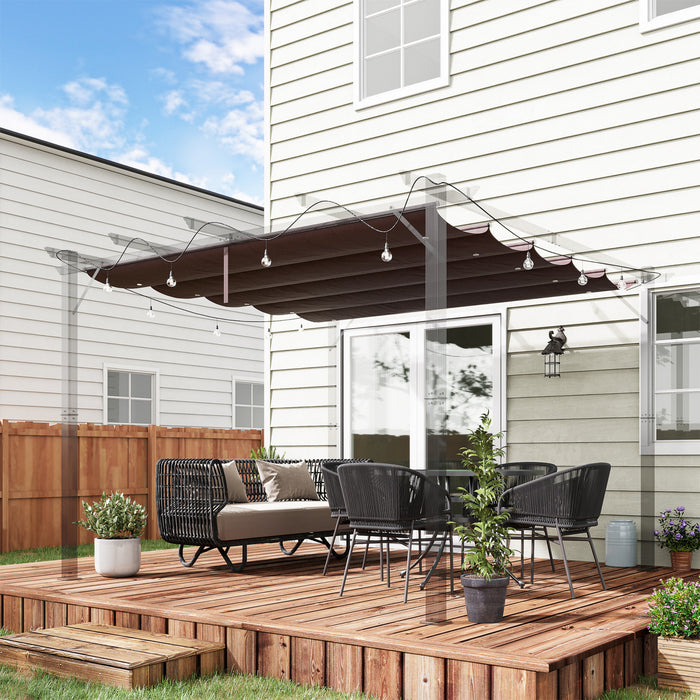Outsunny Auvent De Pergola De Remplacement Retractable Pour Pergola De 9.8' X 9.8', Remplacement De La Couverture De Pergola, Cafe