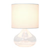 Ryley Glass Raindrop Table Lamp, Clear, 13.75"H | Ryley Lampe de table en verre motif gouttes de pluie, Transparent, 13,75 po H
