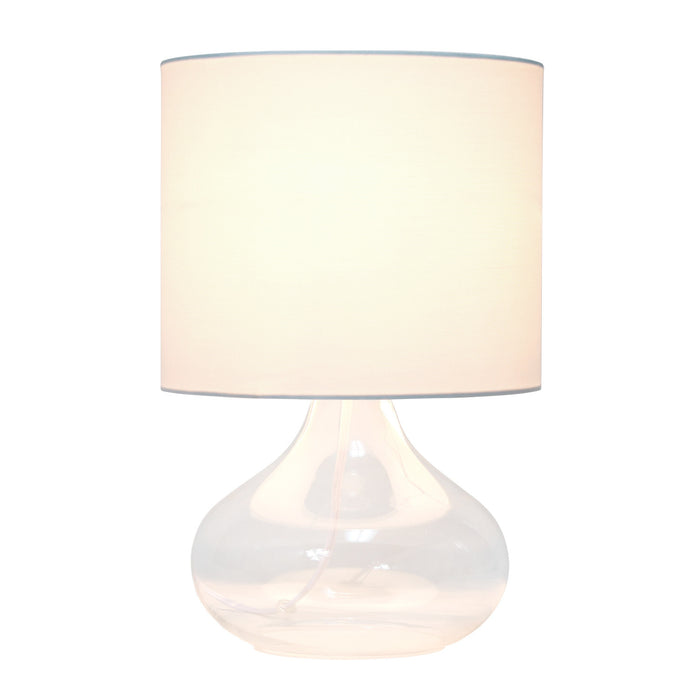 Ryley Lampe de table en verre motif gouttes de pluie, Transparent, 13,75 po H