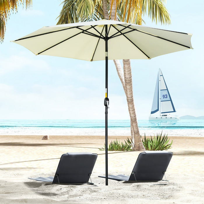 Outsunny Parasol De Terrasse Avec Manivelle De 10' X 8', Beige