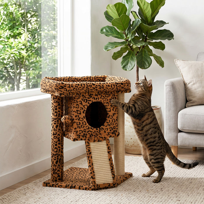 Petit arbre a chat avec perchoir, griffoir, maisonnette