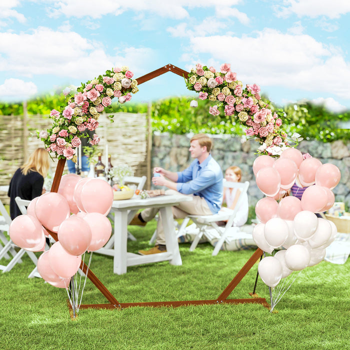 Outsunny Arche De Mariage De 7 Pieds, Arche En Bois Pour Ceremonie, Marron