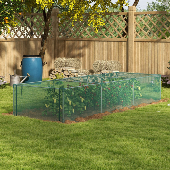 Outsunny Cage de Culture 125 x 373 cm, Protection pour Plantes avec Porte Zippee Enroulable