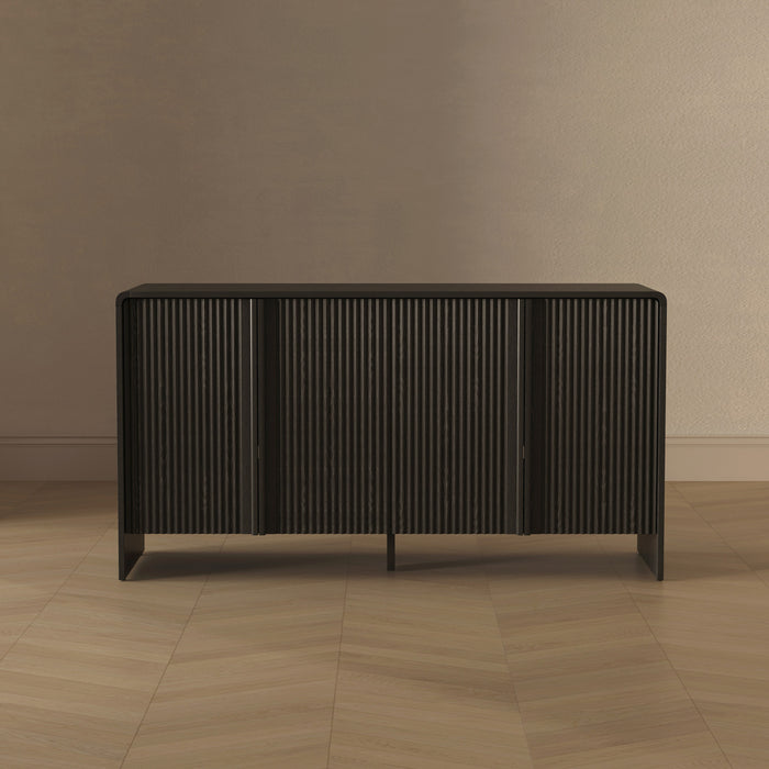 Buffet contemporain Novara 60\" en noir (4 portes)