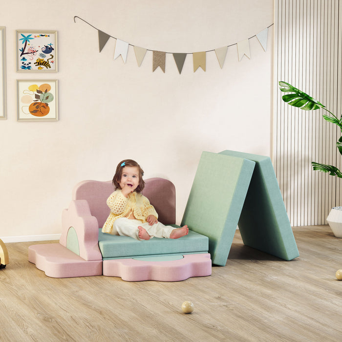 Qaba Jouets D'escalade 12pcs Pour Enfants, Blocs D'escalade En Mousse, Vert