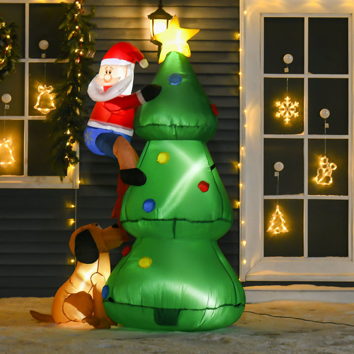 Homcom Decoration De Noel Gonflable, Sapin De Noel De 6 Pieds