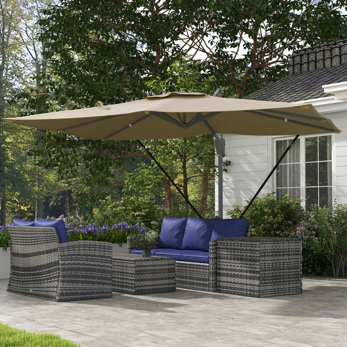 Outsunny Parasol De Patio En Porte-a-faux Outsunny De 13 Pi, Kaki