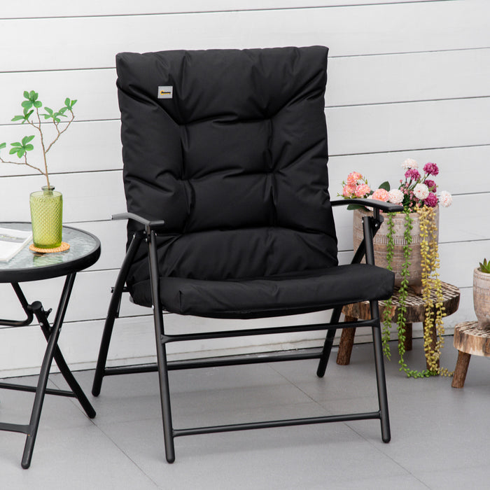 Chaise Longue Pliable, Fauteuil Rembourre Avec Accoudoirs, Noir