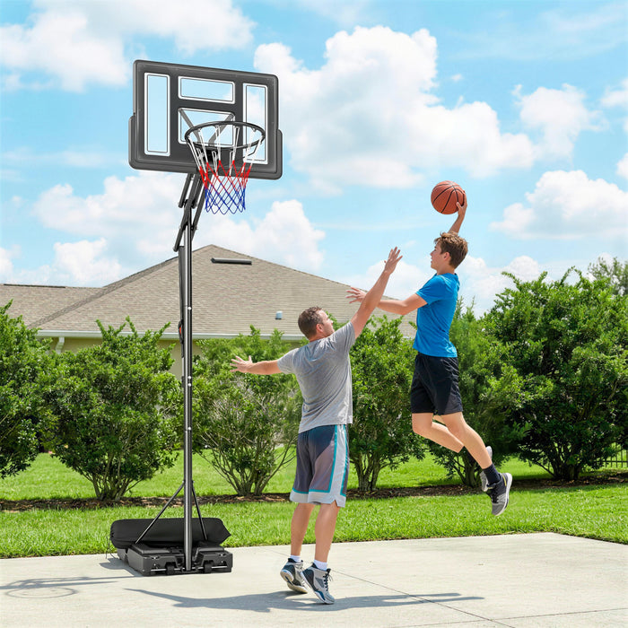 Soozier Panier de Basket Exterieur, Hauteur Reglable de 2,35 m a 3,05 m, Portable