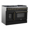 Forno Galiano 48" French Door Dual Fuel Range, Black, 6.58 cu.ft. -FFSGS6356-48BLK | Cuisniniere a combustible Galiano de 48 po, noire, doubles fours de 6,58 pi³ – FFSGS6356-48BLK
