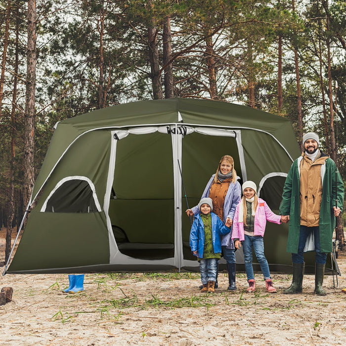 Outsunny Tente De Camping 4-8 Pers Avec 2 Pieces Et Fenetres Grillagees