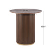 Voss Modern Round Dining Table with Ash Veneer Tabletop & Metal Base, Brown | Table a manger ronde moderne Voss avec plateau en frene et base metallique, brun