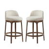 Amelia Ergonomic Rubberwood Counter Height Bar Stool Set of 2 with Upholstered Fabric,Walnut | Amelia – Lot de 2 tabourets de bar de hauteur comptoir ergonomiques en bois d’hevea avec revetement en tissu, finition noyer