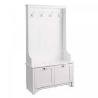 Portemanteau large avec portes de style Shaker - blanc